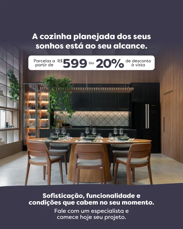 A cozinha planejada dos seus sonhos está ao seu alcance.